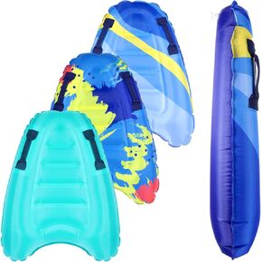 Zhanmai 3 Pcs Inflatable Surf Boards with Handles Lightweight Swimming Summer Floating Surfboard Surfing Float Board Fun Surf Boards Surfing Swimming Water Board for Kids, 3 Styles