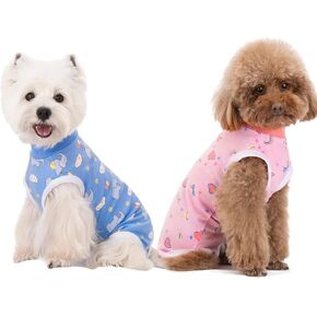 2 Packs Pet Dog Recovery Onesie Suit for Dogs Cats After Surgery,Dog Abdominal Wounds Bandages Cone E-Collar Alternative. (Pink, M)