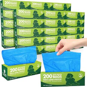 6000 Counts Dog Poop Waste Bags 30 Rolls 12 x 8 Inches Extra Thick Strong Leak PET Proof Dog Bags Disposable Bulk Universal Doggy Roll Waste Bags for Puppy Outdoor Walking Travel (Deep Green)