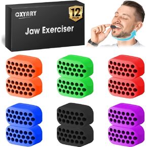 CXYARY 12PCS Jaw Exerciser for Men & Women, 6 Resistance Levels, Silicone Jawline Exerciser, Jaw Trainer Strengthener, Jawline Shaper, Jaw Line Exercise(U.S. Patent in Application Process) in Saudi Arabia