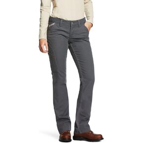 Ariat Female FR Stretch DuraLight Canvas Stackable Straight Leg Pant Iron Grey 34