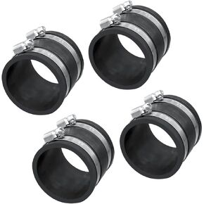 POWERTEC 70337-P4 2-1/2" Dust Control Flex Cuff w/Adjustable Key Hose Clamps, Hose Connector Rubber Cuff Coupler for Woodworking Dust Collection Fittings, Dust Collector Accessories & Machinery, 4 PK