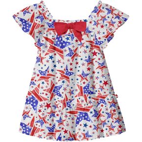 فساتين الفتيات الصغيرات للأطفال فستان الشاطئ الصيفي المكشكش بفيونكة زهرية على شكل ديناصور ملابس الشمس 2-6T in Kuwait