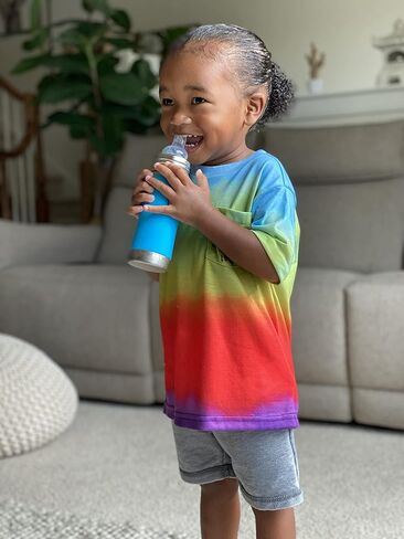 Pura Kiki 11oz/325ml Stainless Steel Sippy Cup Bottle w/Sleeve, Plastic-Free, MadeSafe Certified, Medical-Grade XL Silicone Sipper Spout Fast Flow for Kids, Toddlers, Babies & Infant - Moss in Kuwait