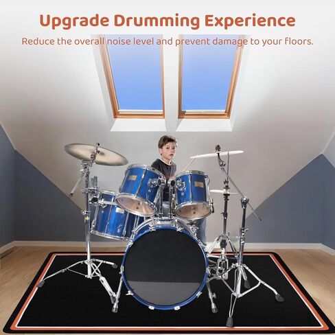 Drum Rug, 6x5FT Drum Mat, Drum Carpet with Non-Slip Grip Bottom, Soundproof Musical Instrument Rug (Drum Mat) in Saudi Arabia