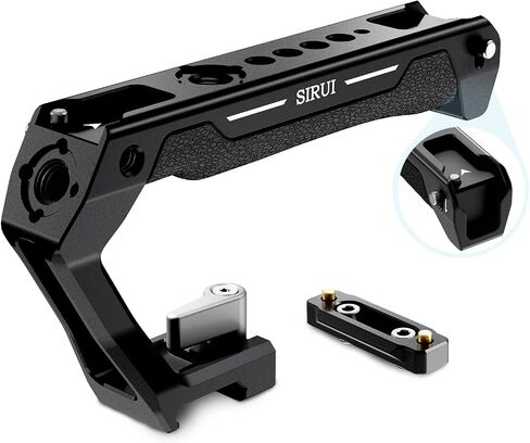 SIRUI Side Handle with ARRI Locating and Dual 1/4" Screw Mount Optional, Lightweight Camera Handgrip with Cold Shoe, Wrench, Multiple Threads, Up and Down Adjustable Side Grip, AM-SHS(Pack of 1) in Kuwait