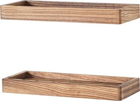 أرفف عائمة من NIUBEST للجدار، رف خشبي مقاس 16 بوصة للحمام وغرفة النوم وغرفة المعيشة والمطبخ وأرفف لتزيين الحائط مجموعة من 2 (جوز) in Kuwait