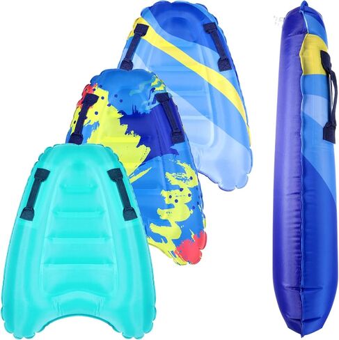 Zhanmai 3 Pcs Inflatable Surf Boards with Handles Lightweight Swimming Summer Floating Surfboard Surfing Float Board Fun Surf Boards Surfing Swimming Water Board for Kids, 3 Styles in Saudi Arabia