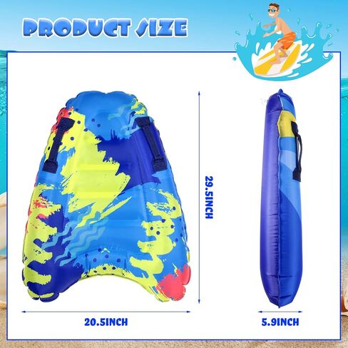 Zhanmai 3 Pcs Inflatable Surf Boards with Handles Lightweight Swimming Summer Floating Surfboard Surfing Float Board Fun Surf Boards Surfing Swimming Water Board for Kids, 3 Styles in Saudi Arabia