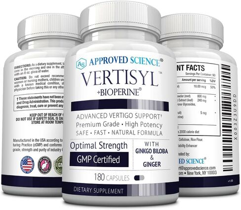 VertiSyl المعتمد من العلوم - يدعم الدوار والدوار والغثيان - الجنكة بيلوبا والزنجبيل وفيتامين د3 والبيوبيرين - 60 كبسولة - صنع في الولايات المتحدة الأمريكية in Saudi Arabia