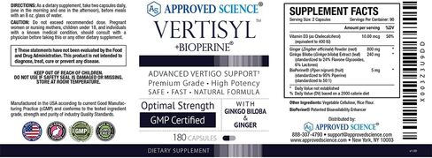 VertiSyl المعتمد من العلوم - يدعم الدوار والدوار والغثيان - الجنكة بيلوبا والزنجبيل وفيتامين د3 والبيوبيرين - 60 كبسولة - صنع في الولايات المتحدة الأمريكية in Saudi Arabia
