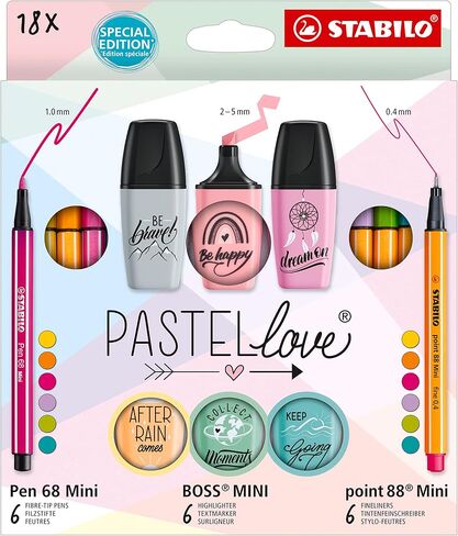 Stabilo Point 88 Pen & Pen 68 Marker Wallet Sets, Multicolor in Saudi Arabia