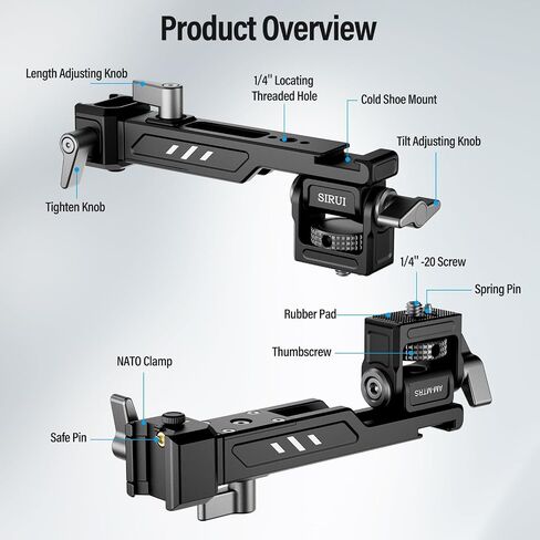 مقبض يد بمشبك ناتو قابل للتعديل من SIRUI لـ DJI Gimbals، مقبض حبال من السيليكون لـ DJI RS 3 Mini، RS 3، RS 3 Pro، RS 2، RSC 2، مثبت Ronin-S، ملحقات جيمبال تحميل 17.6 رطل، SC-ASH in Saudi Arabia