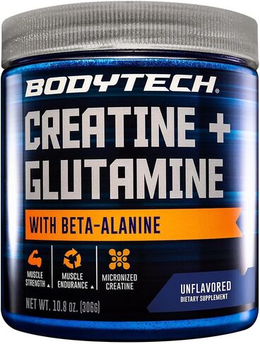 BodyTeach Creatine and Glutamine with Beta Alanine Fruit Punch - Supports Muscle Growth, Recovery and Immune Health (12.6 Ounce Powder) in Kuwait