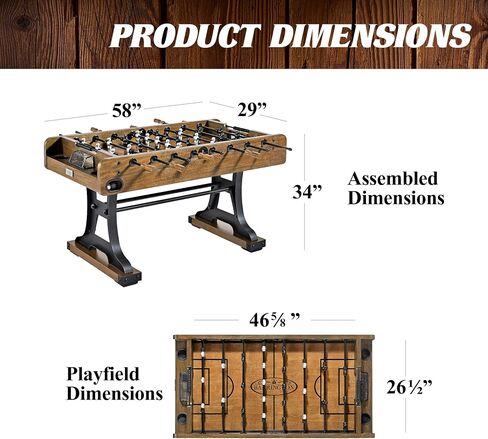 Barrington Foosball Multiple Styles Soccer Foosball Tables, Durable & Stylish Designs with Tabletop Sports Soccer Balls, Perfect for Family Game Rooms in Kuwait