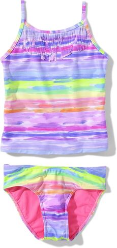 Sugar & Jade,Girls,Teen 2-piece Tankini Swimsuit (Available in Plus),Candy Tie Dye,16-18 Plus in Saudi Arabia
