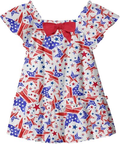 فساتين الفتيات الصغيرات للأطفال فستان الشاطئ الصيفي المكشكش بفيونكة زهرية على شكل ديناصور ملابس الشمس 2-6T in Kuwait