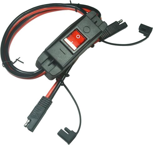 FILSHU 30A 12VDC SAE Converter Cable with ON/OFF Switch,10AWG 2Pin SAE to SAE Wire Harness Quick Connect/Disconnect SAE Connector with Dust Cap in Saudi Arabia