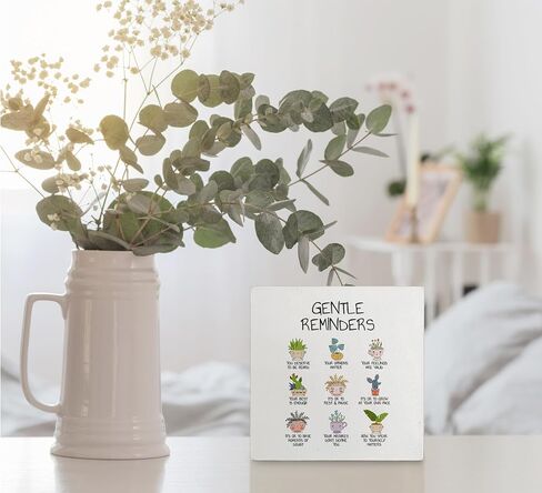 لافتة صندوق خشبي من كونليزا للصحة العقلية بعبارة What Plants Teach Us بنمط اسباني بوعاء لديكور المكتب، لافتة صندوق خشبي ريفي للعلاج والمكتب والمدرسة والإرشاد والمكتب والحائط والرف وسطح الطاولة in Kuwait