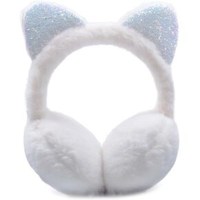 FYBW Winter Earmuffs for Kids Girl Plush Ear Warmers,Foldable Unicorn Earmuffs for Girls Kids Women Warm Outdoor Ear Covers