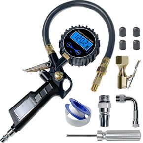 SUNFATT Digital Tire Pressure Gauge,Tire Inflator with Pressure Gauge,(0-200PSI) Tire Gauge and Compressor Kit with Quick Connect Coupler and Inflator,0.1 Display Resolution,Accessories for Car,Truck.
