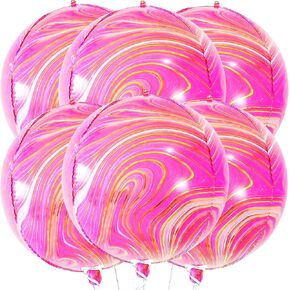 KatchOn, Black and White Marble Balloons - Big, 22 Inch, Pack of 6 | 360 Degree 4D Marble Balloons Black and White | Black Marble Balloons, Black and White Party Decorations | Black and White Balloons