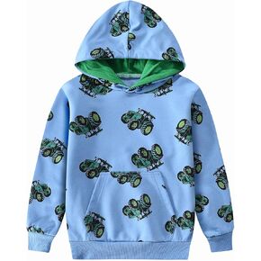 DDSOL Toddler Baby Boy Pullover Hoodie Sweatshirt Cartoon Dinosaur Long Sleeve Tops Shark Shirt