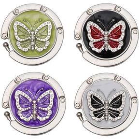 Hfpengzan 4Pcs Foldable Butterfly Purse Hook Purse Table Hook Holder Bag Hanger Hook,1.37x3.5in