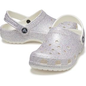Crocs Kids Classic Glitter Clogs, Quartz Glitter, 11 Little Kid