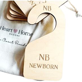 Heart and Home Designs - Modern Double-Sided Baby Closet Dividers, Nursery Closet Organizers – Set of 7 Durable Baby Closet Size Dividers - Size Newborn to 24 Months