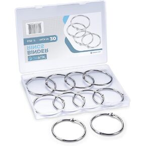 Loose Leaf Binder Rings 1 Inch (100 Pack) – Sturdy Book Rings, Index Card Rings, Key Rings, Flashcard Rings, Notebook Paper Rings, Metal Rings for Office, School or Home