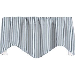 Decorative Things Window Treatments Valance Curtains Kitchen Curtains Window Valances or Living Room Curtains Ticking Stripe Blue Swag Valence Short Curtains Rod Pocket 53 Inches x 18 Inches