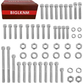 Polished Bolt Screw Kit Compatible for Yamaha 1988-2006 Blaster 200 YFS200, 54pcs (7Pack) Motorcycle 304 Stainless Steel Engine Bolt Kit for Yamaha