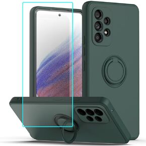 for Gabb Phone 3 Pro Case with Screen Protector,for Gabb Phone 3 Pro Phone Case Ring Kickstand Slim Soft Silicone with Full Camera Protection Shockproof Cover for Gabb Phone 3 Pro Army Green