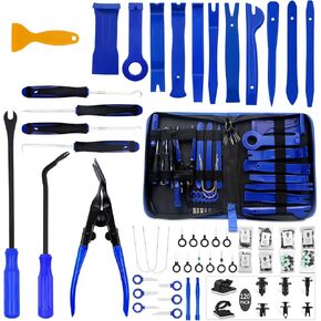 Wetado Trim Removal Tool Kit, 200PCS AutoTrim Removal Set, Plastic Panel Fastener Removal Tool, Car Trim Removal Kit for Car/Trim/Panel/Door/Audio/Auto Clip Pliers/Terminal Removal Tool Kit (Blue)