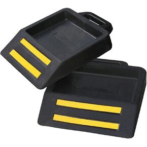 2 PCS Rubber Pallet Jack Stopper Heavy Duty Wheel Chock Jack Stabilizer, Pallet Jack Stopper for Pallet Jack 11.5" Length x 11.5" Width x 2" Height (Blue)