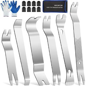 Metal Trim Removal Tool 17 PCS Automotive Tools Car Pry Tool Kit Auto Removal Set for Panel Door Window Tools Kit with Storage Bag Gloves (Part 1)