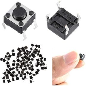 DAOKI 100 قطعة 6x6x5 ملليمتر مصغرة مايكرو لحظة اللمس اللباقة اللمس مفتاح بـزر دفع جودة التبديل SPST مصغرة/صغيرة/مايكرو/صغير PCB in Kuwait