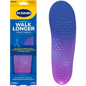 Dr. Scholl's Walk Longer Insoles, Comfortable Plush Foam Cushioning Inserts for Walking, Hiking, and Standing on Feet All-Day, Stop Soreness in Feet & Legs, Trim to Fit Men's Shoe Size 8-14, 1 Pair