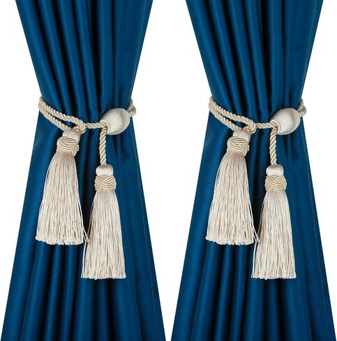 HedongHexi Curtain Tiebacks with Tassel,Modern Rope Window Curtain Ties Backs for Draperies, Outdoor Elegant Decorative Curtain Holdbacks in Kuwait