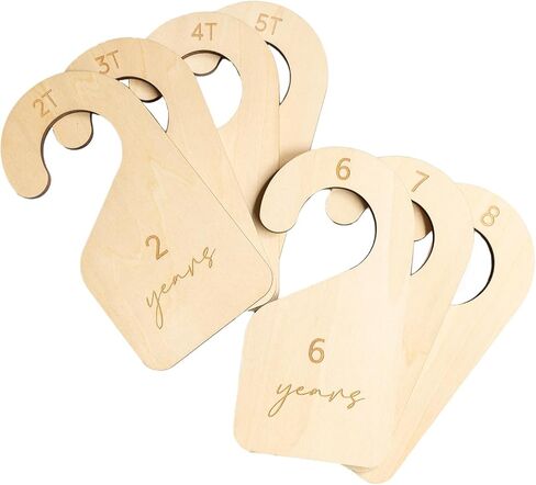 Heart and Home Designs - Modern Double-Sided Baby Closet Dividers, Nursery Closet Organizers – Set of 7 Durable Baby Closet Size Dividers - Size Newborn to 24 Months in Kuwait