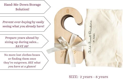 Heart and Home Designs - Modern Double-Sided Baby Closet Dividers, Nursery Closet Organizers – Set of 7 Durable Baby Closet Size Dividers - Size Newborn to 24 Months in Kuwait