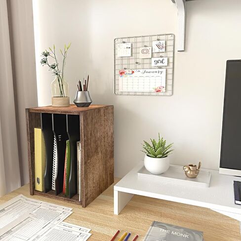 J JACKCUBE DESIGN Rustic Wood Desk Organizer 4 Compartment Paper File Holder for Home and Office, Document Storage, File sorter, Mail and Letter Tray- MK560A in Saudi Arabia