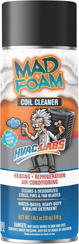 Crazy Foam AC Coil Cleaner for AC Unit Foaming - HVAC Condenser Coil Cleaner - Evaporator No Rinse or Rinse with Water, Heating & Refrigeration - Break down Grease Oil Dust Dirt (1) in Saudi Arabia