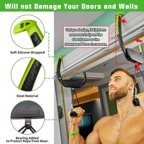 Portable Pull Up Bar,2-generation upgraded version with bearings,doorway pull-up bar installed in just 8 seconds, suitable for home and travel workouts in Saudi Arabia