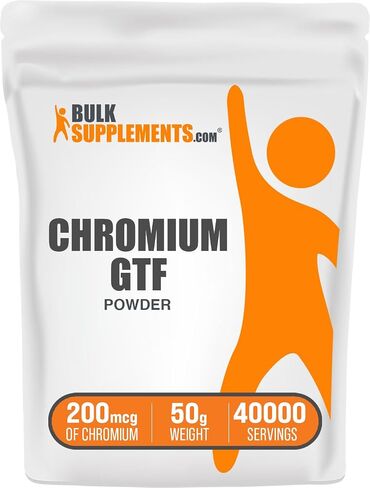 BulkSupplements.com مسحوق الكروم GTF، كروم بولينيكوتينات - مسحوق الكروم GTF لدعم العضلات والمزاج، مكملات الكروم، خالية من الخميرة، 1000 ميكروجرام من الكروم، 250 جم (8.8 أونصة) in Saudi Arabia