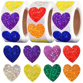 Vuzvuv 1500 Labels Pink Heart Stickers 1 inch Heart Coding Shape Paper Labels for Wedding Anniversaries Invitation Envelopes Cute Decals for Water Bottle Packaging