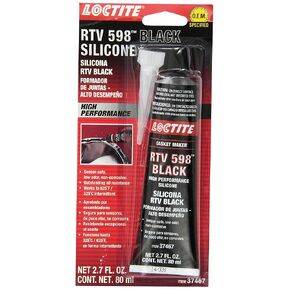 LOCTITE Black RTV 598 High Performance Silicone Gasket Maker: Sensor-Safe, Non-Corrosive, Fast Curing, High Flexibility, Oil Resistant | Black, 80 ml Tube (PN: 37467-491985)