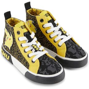 Pokemon Boys Pikachu Athletic Sneakers - Boys Pikachu High Top Shoes - Pikachu Charmander Bulbasaur High Top Lace Up Sneakers