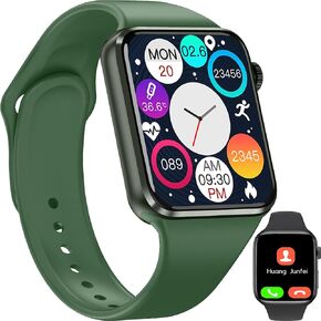 Sazooy Smart Watch, 2.19 Inch Full Touchscreen Smartwatch, Fitness Tracker Watch with Heart Rate Monitor & SpO2, IP68 Waterproof Pedometer for Women Men Compatible with Android iOS (Black)